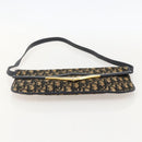 Christian Dior Trotter Canvas Shoulder Bag Navy Gold Auth 175654-5