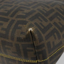 FENDI Zucca Canvas Tote Bag PVC Black Brown Auth 175656-8