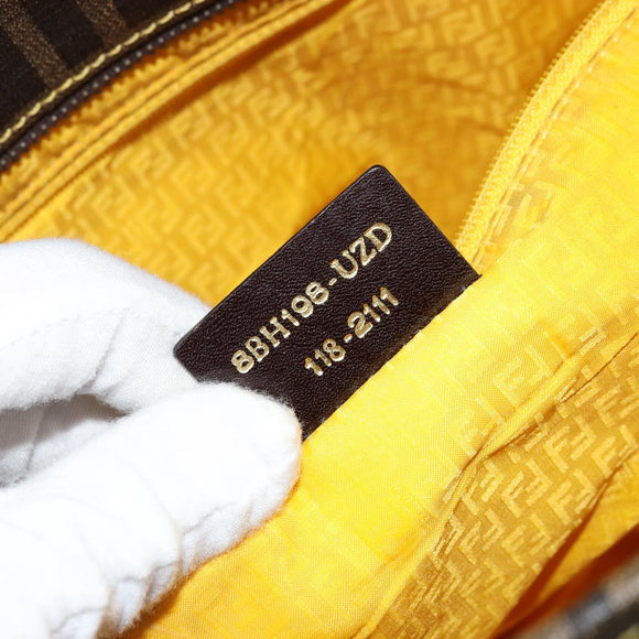 FENDI Zucca Canvas Tote Bag PVC Black Brown Auth 175656