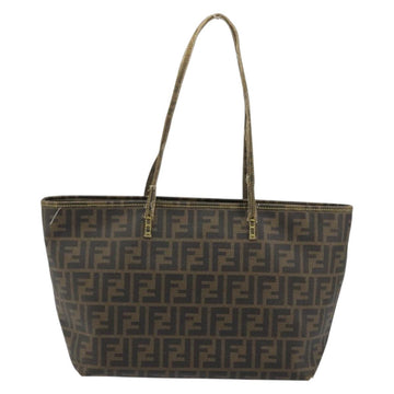 FENDI Zucca Canvas Tote Bag PVC Black Brown Auth 175656 - 0