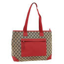 GUCCI GG Canvas Tote Bag Red 019 0426 Auth 175658A-1
