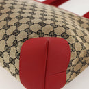 GUCCI GG Canvas Tote Bag Red 019 0426 Auth 175658A-12