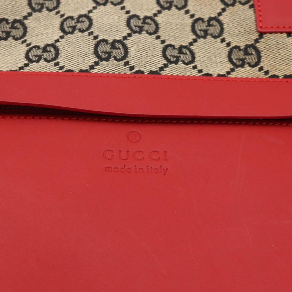 GUCCI GG Canvas Tote Bag Red 019 0426 Auth 175658A