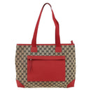 GUCCI GG Canvas Tote Bag Red 019 0426 Auth 175658A-2