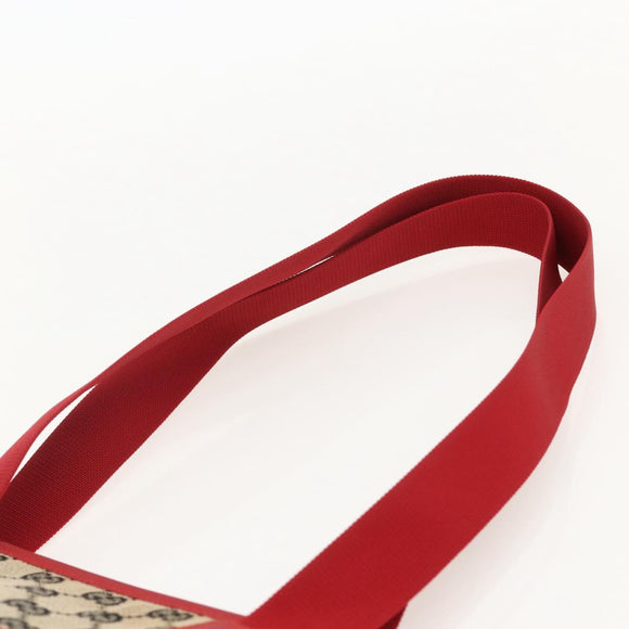 GUCCI GG Canvas Tote Bag Red 019 0426 Auth 175658A