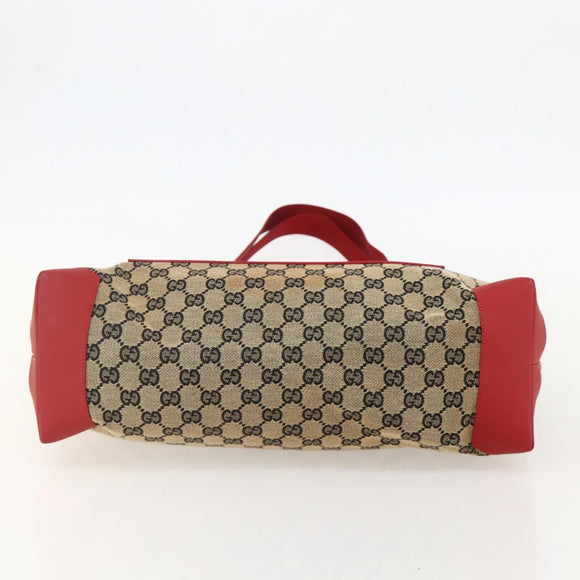 GUCCI GG Canvas Tote Bag Red 019 0426 Auth 175658A