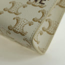 CELINE Macadam Canvas Micro Vertical Cover Bag Charm PVC Weiß Gold Auth 175660M-14