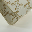 CELINE Macadam Canvas Micro Vertical Cover Bag Charm PVC Weiß Gold Auth 175660M-15