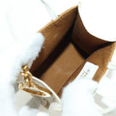 CELINE Macadam Canvas Micro Vertical Cover Bag Charm PVC Weiß Gold Auth 175660M-10