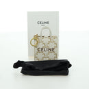 CELINE Macadam Canvas Micro Vertical Cover Bag Charm PVC Weiß Gold Auth 175660M-12