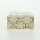CELINE Macadam Canvas Micro Vertical Cover Bag Charm PVC Weiß Gold Auth 175660M-5