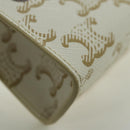 CELINE Macadam Canvas Micro Vertical Cover Bag Charm PVC Weiß Gold Auth 175660M-8