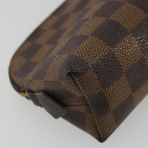 LOUIS VUITTON Damier Ebene Pochette Cosmetic PM Pouch N47516 LV Auth 175665