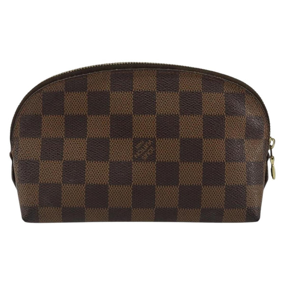 LOUIS VUITTON Damier Ebene Pochette Cosmetic PM Pouch N47516 LV Auth 175665