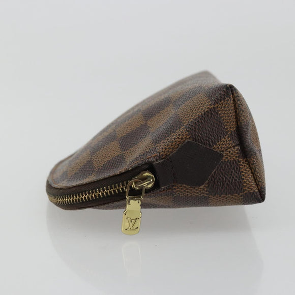 LOUIS VUITTON Damier Ebene Pochette Cosmetic PM Pouch N47516 LV Auth 175665