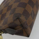 LOUIS VUITTON Damier Ebene Pochette Cosmetic PM Pouch N47516 LV Auth 175665-14