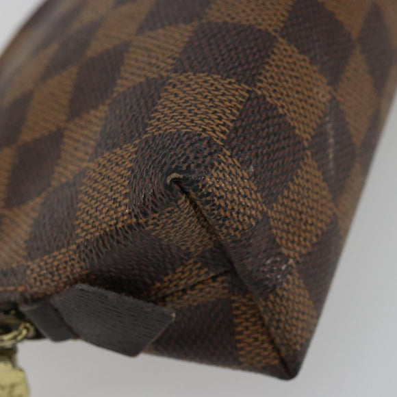 LOUIS VUITTON Damier Ebene Pochette Cosmetic PM Pouch N47516 LV Auth 175665