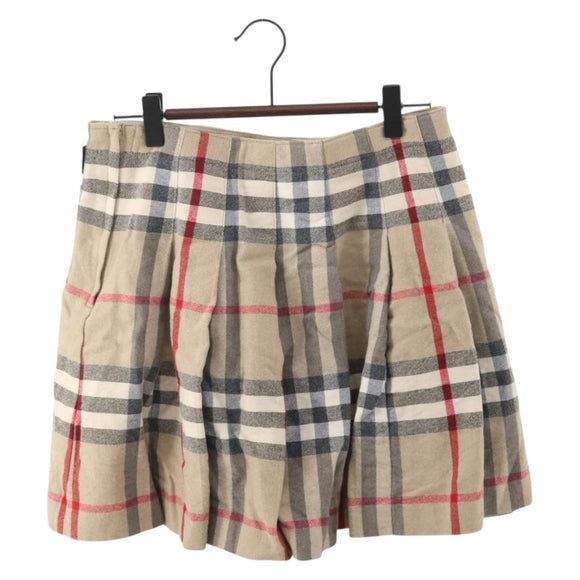 BURBERRY Nova Check Skirt cotton Beige Auth 175668A