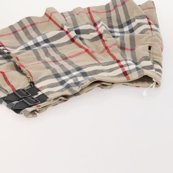 BURBERRY Nova Check Skirt cotton Beige Auth 175668A