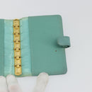CHANEL COCO Mark Day Planner Cover Caviar Skin Green Gold CC Auth 175670A-18