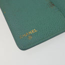 CHANEL COCO Mark Day Planner Cover Caviar Skin Green Gold CC Auth 175670A-20