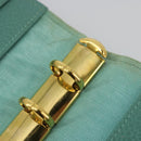 CHANEL COCO Mark Day Planner Cover Caviar Skin Green Gold CC Auth 175670A-10