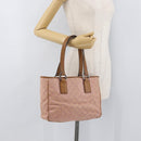 GUCCI GG Canvas Hand Bag Pink Silver 113019 Auth 175690-21