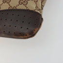 GUCCI GG Canvas Shoulder Bag Beige Silver 145857 Auth 175691-10