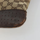 GUCCI GG Canvas Shoulder Bag Beige Silver 145857 Auth 175691-12