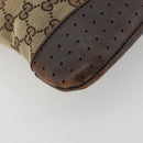 GUCCI GG Canvas Shoulder Bag Beige Silver 145857 Auth 175691-13