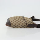 GUCCI GG Canvas Shoulder Bag Beige Silver 145857 Auth 175691-4