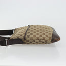 GUCCI GG Canvas Shoulder Bag Beige Silver 145857 Auth 175691-5