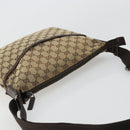 GUCCI GG Canvas Shoulder Bag Beige Silver 145857 Auth 175691-6