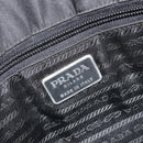 PRADA Hand Bag Nylon Black Silver Auth 175692-18