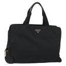 PRADA Hand Bag Nylon Black Silver Auth 175692-1