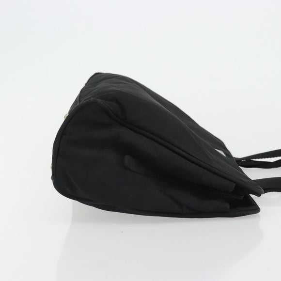 PRADA Hand Bag Nylon Black Silver Auth 175692