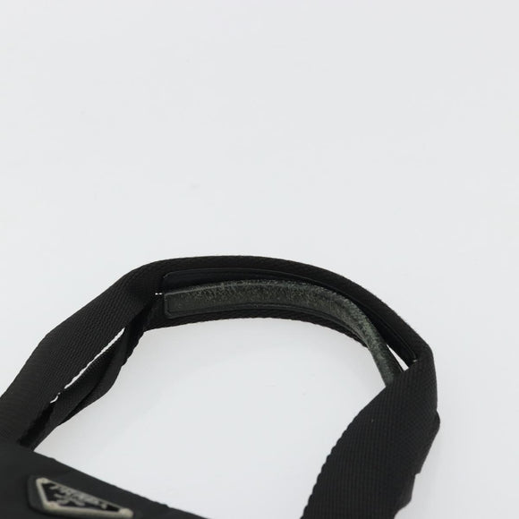 PRADA Hand Bag Nylon Black Silver Auth 175692