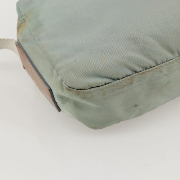 PRADA Shoulder Bag Nylon Light Blue Silver Auth 175693