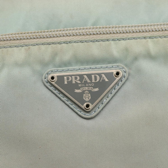 PRADA Shoulder Bag Nylon Light Blue Silver Auth 175693