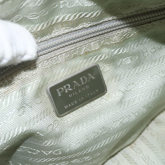 PRADA Shoulder Bag Nylon Light Blue Silver Auth 175693