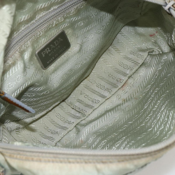 PRADA Shoulder Bag Nylon Light Blue Silver Auth 175693