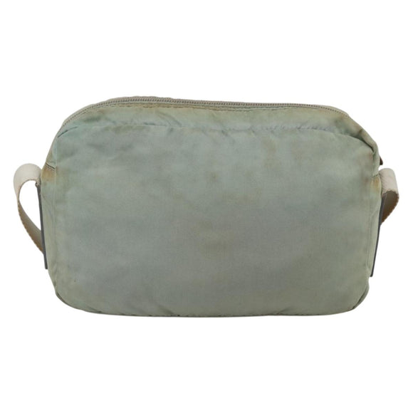 PRADA Shoulder Bag Nylon Light Blue Silver Auth 175693