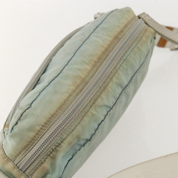 PRADA Shoulder Bag Nylon Light Blue Silver Auth 175693