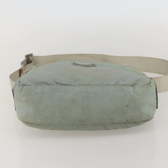 PRADA Shoulder Bag Nylon Light Blue Silver Auth 175693