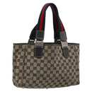 GUCCI GG Canvas Sherry Line Hand Bag Red Navy 145810 Auth 175695-1