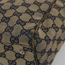 GUCCI GG Canvas Sherry Line Hand Bag Red Navy 145810 Auth 175695-9