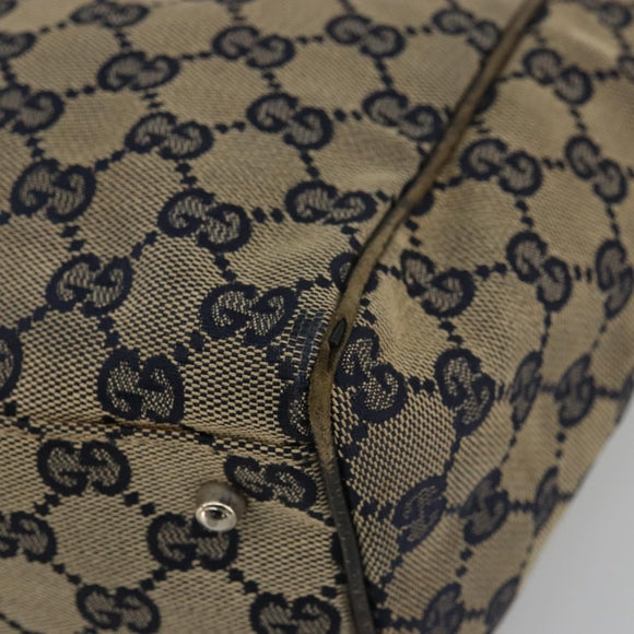 GUCCI GG Canvas Sherry Line Hand Bag Red Navy 145810 Auth 175695