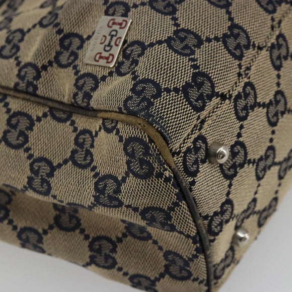 GUCCI GG Canvas Sherry Line Hand Bag Red Navy 145810 Auth 175695