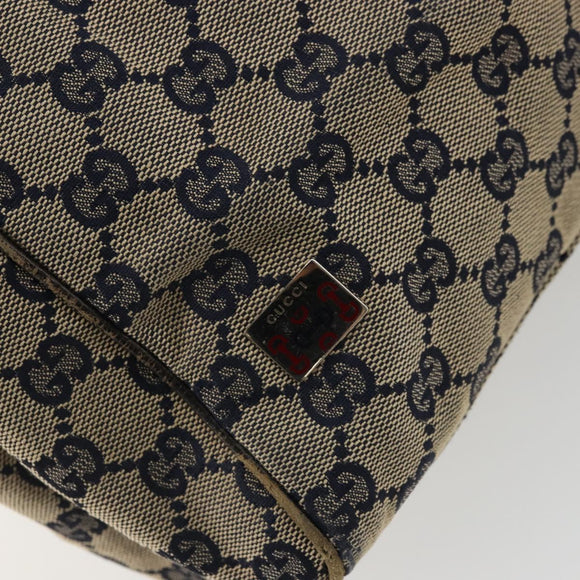 GUCCI GG Canvas Sherry Line Hand Bag Red Navy 145810 Auth 175695