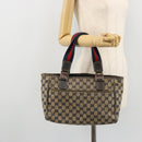 GUCCI GG Canvas Sherry Line Hand Bag Red Navy 145810 Auth 175695-23